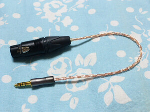 XLR コネクタ 4ピン (メス) → 4.4mm5極 変換ケーブル 102SSC 撚り線 八芯 ブレイド編み込み NW-WM1Z WM1A ZX300 TA-ZH1ES PHA-2A