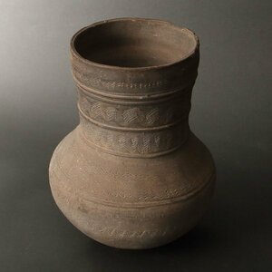 【深和】6～7世紀◆新羅土器長頸壺（土師器 出土品 発掘品 考古学 古陶 陶器 祭器 韓国古美術 朝鮮古美術）