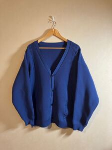 90s old vintage French Over cardigan ビンテージ　アクリル カーディガン ブルー フランス オーバーサイズ auralee oldjoe アルテリア