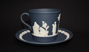 WEDGWOOD ウエッジウッド ジャスパー ポートランドブルー ネイビー カップ＆ソーサー 