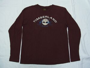 ☆ 90s USA製 Timberland ティンバーランド 長袖 Tシャツ sizeL エンジ ☆古着 ロンT OLD ビンテージ アウトドア GO OUT