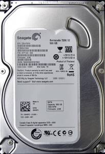 Seagate ST3500413AS ディスク容量:500GB SATA600 HDD 2012年製造 (Cristal DiscInfo 正常) 使用時間 9980H (管:EH179