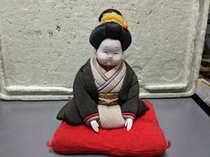 日本人形 お福さん 人形 市松人形 木目込み人形　縮緬　古い　高さ20センチ