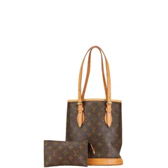 ルイ ヴィトン モノグラム プチ バケットPM ハンドバッグ トートバッグ M42238 ブラウン PVC レザー レディース LOUIS VUITTON【1-0180826】