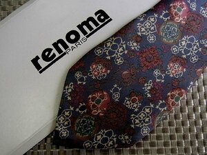 ♪31726D♪状態並品【花 植物 柄】レノマ【renoma】ネクタイ