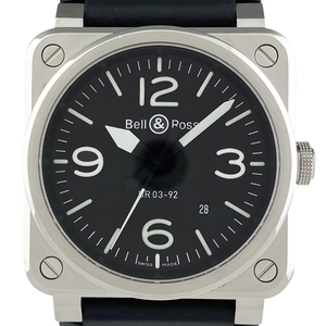 ベル＆ロス Bell＆Ross アヴィエーション BR03-92-S 腕時計 SS ラバー 自動巻き ブラック メンズ 【中古】