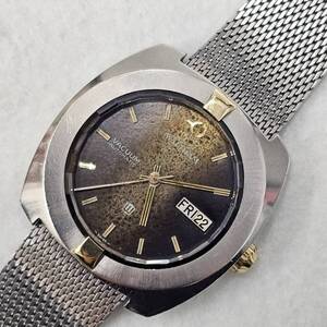 〇WALTHAM/ウォルサム VACUUM/バキューム DAY-DATE 純正ベルト メンズ 稼働品 自動巻き シルバー 中古品〇