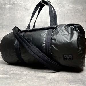 ◆希少/極美品◆ PORTER ポーター メンズ ビジネス ボストンバッグ ダッフルバッグ ショルダー 2way タンカー ナイロン ブラック 黒