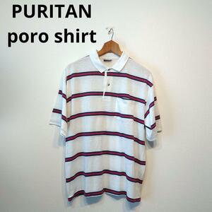 PURITAN poro shirt ピューリタンポロシャツ　マルチボーダーUS