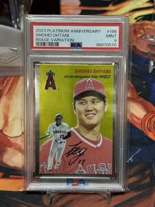 PSA9 2023 Topps Chrome Platinum 大谷翔平 Shohei Ohtani Variation SP ショートプリント