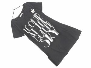 ネコポスOK NATURAL BEAUTY BASIC ナチュラルビューティーベーシック プリント チュニック Tシャツ sizeM/黒 ■◆ ☆ dfc1 レディース