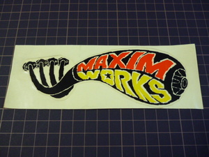 希少 MAXIM WORKS ステッカー 当時物 です(黒/152×58mm) マキシム ワークス