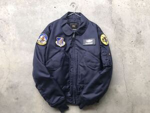 ALPHA INDUSTRIES CWU-45/Pフライトジャケット L メンズ ブルゾン US.AIR FORCE USAF MA-1 CWU-36/P G-8 ワッペン 紺 ネイビー 中綿