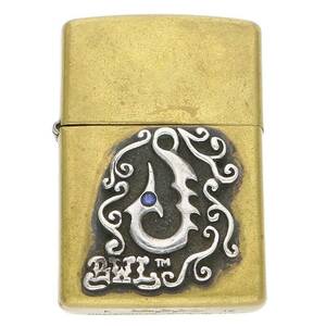 ビルウォールレザー Bill Wall Leather Fish Hook Zippo フィッシュフックストーンカスタムブラスジッポライター 中古 BS99