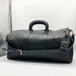 美品　CHANEL ビコローレ　2way ボストンバッグ ショルダーバッグ　 ココマーク ブラック　大容量　レザー シャネル