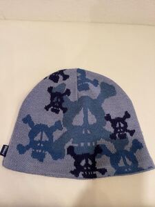 【Old Stussy】Skulls Beanie ニット帽子　オールドステューシー　スカルビーニー　紺タグ