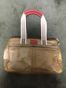 coach コーチ ショルダーバッグ 布 革縁　難あり　COACH レザー トートバッグ