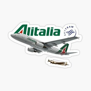 レトロステッカー　A319 Alitalia