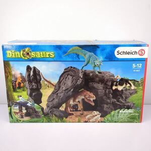 サ) Schleich シュライヒ Dinosaurs 恐竜たちの洞窟プレイセット 41461 恐竜 フィギュア ヘレラサウルス トリケラトプス 他 管理Y