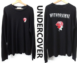 21SS/UNDERCOVER：アンダーカバー/WITHDRAWAL LS TEE/薔薇プリント ロングスリーブ Tシャツ/ロンT/ブラック/size4