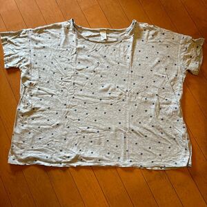 ○○URBAN RESEARCH○○ ドットTシャツ　カットソー　水玉　フリーサイズ　グレー　アーバンリサーチ　ドアーズ　DOORS