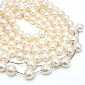 TASAKI(田崎真珠)高品質!!◆K18 アコヤ本真珠ネックレス◆J 約104.7g 約126.0cm 8.5-9.0mm珠 pearl パール jewelry necklace FA1/FA1