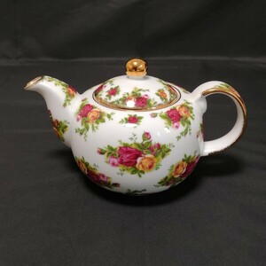 Royal Albert ロイヤルアルバート オールドカントリーローズ ティーポット サイン 入り 希少 廃版品 インドネシア製【長期保管品】xy520200