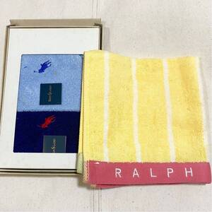 【中古 未使用】Ralph Lauren ラルフローレン ハンカチ 3枚セット