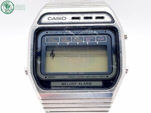 2405604132　＃ CASIO カシオ 82 H105 MELODY ALARM メロディアラーム クォーツ QZ デジタル 腕時計 シルバー 純正ベルト ヴィンテージ