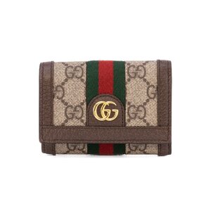 GUCCI グッチ オフィディア 三つ折り ウォレット 644334 コンパクトウォレット GGスプリーム キャンバス×レザー ベージュ×ブラウン