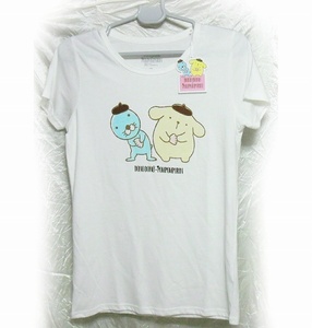 ぼのぼの ポムポムプリン BONOBONO POMPOMPURIN コラボ Tシャツ 白 ホワイト Lサイズ サンリオ正規品 品番9283-4832 タグ有り 新品 即決