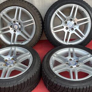 85%溝有。AMG Mercedes-Benz 純正 C クラスW204 17インチ× 7.5J／8.5J　ET47／ET58 PCD112/5穴 BRIDGESTONE 225/45R17スタッドレス4本。