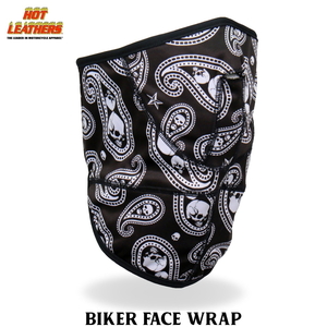 Hot Leathers フェイスラップ メッシュ裏地 マジックテープ フェイスマスク Paisley Skull Face Wrap ペイズリー スカル 米国ホットレザー