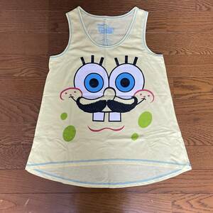 ★25 送料込み！美品 USED スポンジボブ タンクトップ XL 160㎝～ Aライン アメリカ購入★SpongeBob 黄色 lemon yellow 