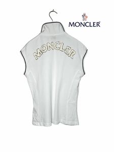 【希少ビッグロゴデザイン】新品同様◆ MONCLER モンクレール ◆ポロシャツ ノースリーブ ボアスパンコールロゴ トップス　　サイズ XS