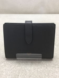 CELINE◆MEDIUM STRAP WALLET/2つ折り財布/-/GRY/レディース