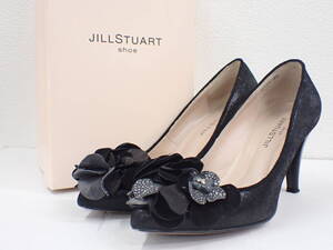 UH2115《1円》JILL STUART shoe ジルスチュアート シュー 靴 パンプス ヒール ブラック レディース 23cm No.5589 中古 箱付