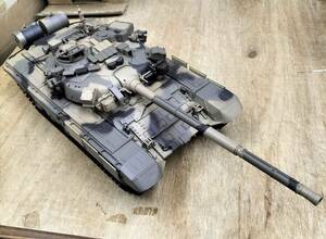 展示訳あり品　1/16サイズ戦車ラジコン　ロシアT90　ヘンロン3938-1　基板7.0　スピーカー不良