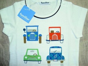 す　新品本物即決　70cm　ファミリア　familiar　半袖Tシャツ　男の子用　乗り物好き車好きなお子様にオススメ！　定価以下　341621