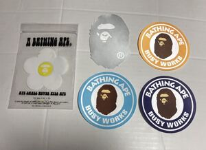 4枚セット A BATHING APE ベイジング エイプ BAPE ベイプ フェイス サークル ステッカー 布ステッカー 袋付き