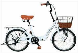 【2024New Model】折りたたみ自転車 シティサイクル 20インチ TS20M ホワイト 空気入れ付き AIJYU CYCLE