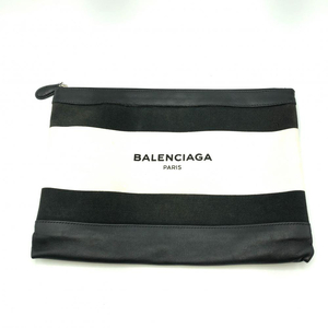 【中古】BALENCIAGA クリップM クラッチバッグ 420407・1085・Z・538735 ブラック アイボリー バレンシアガ[240017643860]