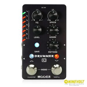 最落無し! Mooer　DRUMMER X2　/ a47452　11ジャンル、各11のリズムタイプを収録した、コンパクトで機能的なドラムマシンペダル！　1円