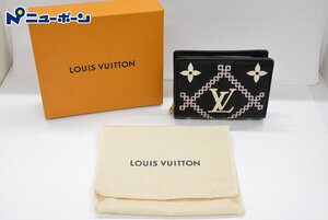 1B505★Louis Vuitton ルイヴィトン 二つ折財布 M81139 ポルトフォイユ・クレア アンプラントブロデリー ★USED★＜ニューポーン＞