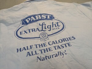 PABST！70〜80年代 USA製 パブスト 半袖 ワークシャツ Lサイズ ビール BEER ビンテージ VINTAGE バックプリント 