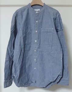 Engineered Garments エンジニアードガーメンツ Banded Collar Shirt Cotton Chambray シャンブレー バンドカラー シャツS