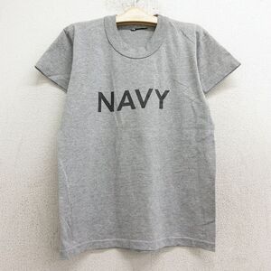 【30%OFF】古着 半袖 Tシャツ キッズ ボーイズ 子供服 90s ミリタリー ネイビー NAVY リフレクター クルーネック グレー 霜降り 24jul3 3OF