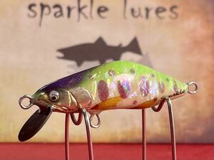 ハンドメイドミノーsparklelures山女魚50HSヘビーシンキング4.8gアワビ貼り部分夜光