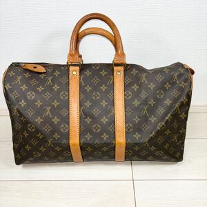 LOUIS VUITTON ルイヴィトン キーポル45 ボストンバッグ モノグラム ブラウン レザー