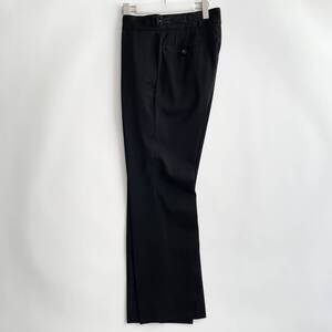 【美品】NEEDLES size/M (kb) -Side Tab Trousers- ニードルズ ウール サイドタブトラウザー ワイドパンツ スラックス ブラック 黒 日本製